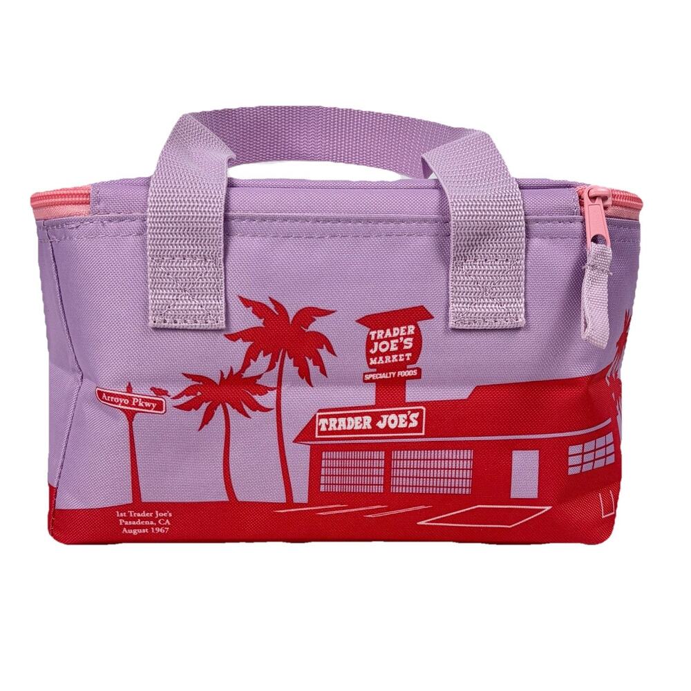 Trader Joe's Mini Insulated Bag Lavender Haze Pink Red NEW Limited Edition 2026